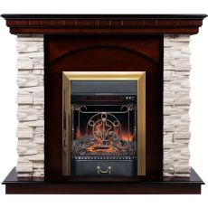 Электрокамин RealFlame Elford STD/EUG/24/25'5/HL AO+Majestic Lux Brass 1010 х 995 мм дуб античный